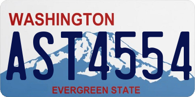 WA license plate AST4554