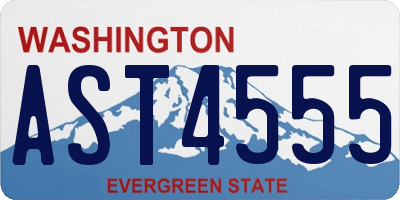 WA license plate AST4555