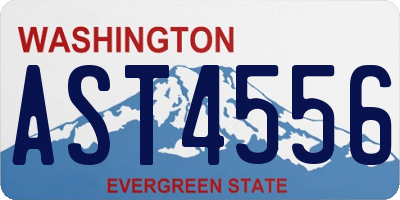WA license plate AST4556