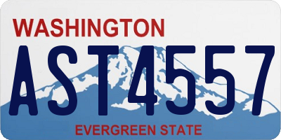 WA license plate AST4557
