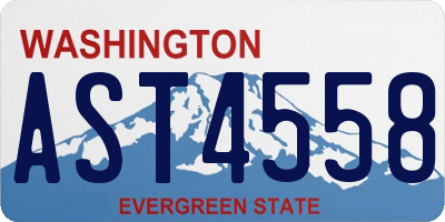 WA license plate AST4558