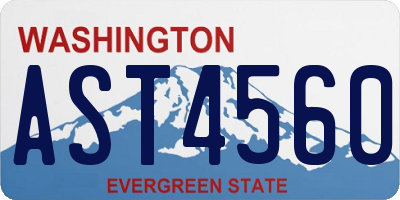WA license plate AST4560