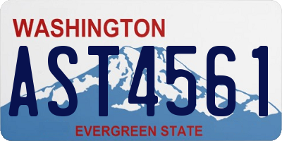 WA license plate AST4561