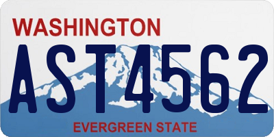 WA license plate AST4562