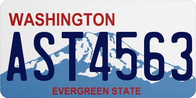 WA license plate AST4563