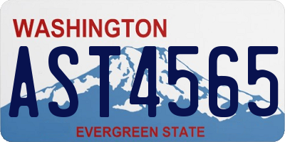 WA license plate AST4565