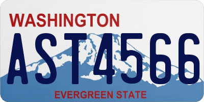WA license plate AST4566
