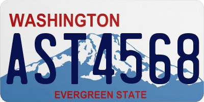 WA license plate AST4568
