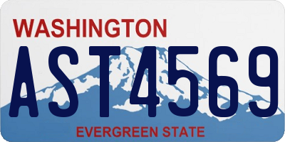 WA license plate AST4569