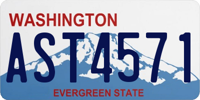 WA license plate AST4571