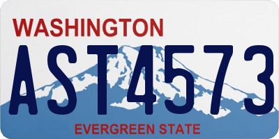 WA license plate AST4573