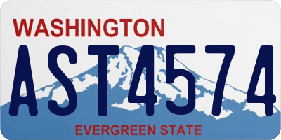 WA license plate AST4574