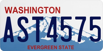 WA license plate AST4575