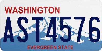 WA license plate AST4576
