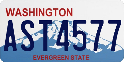WA license plate AST4577