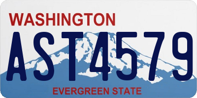WA license plate AST4579