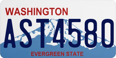 WA license plate AST4580