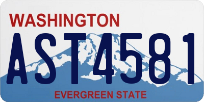 WA license plate AST4581