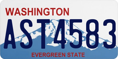 WA license plate AST4583