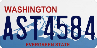 WA license plate AST4584