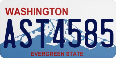 WA license plate AST4585