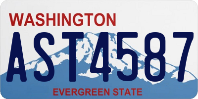 WA license plate AST4587