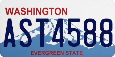 WA license plate AST4588