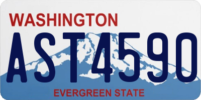 WA license plate AST4590