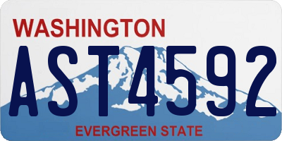 WA license plate AST4592