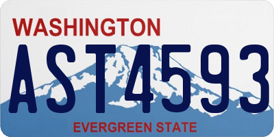 WA license plate AST4593