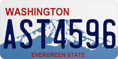 WA license plate AST4596