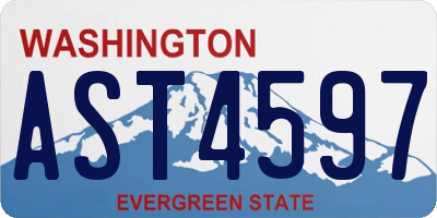 WA license plate AST4597