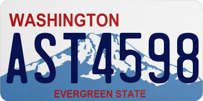WA license plate AST4598