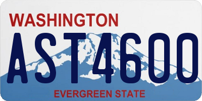 WA license plate AST4600