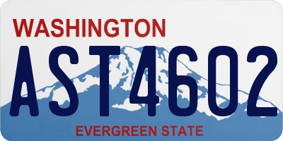WA license plate AST4602
