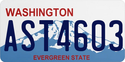 WA license plate AST4603
