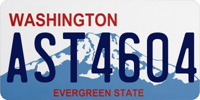 WA license plate AST4604