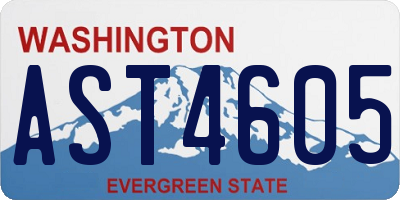 WA license plate AST4605