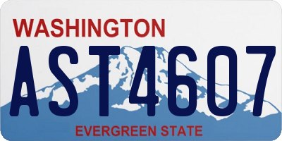 WA license plate AST4607