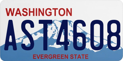 WA license plate AST4608