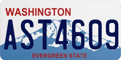 WA license plate AST4609