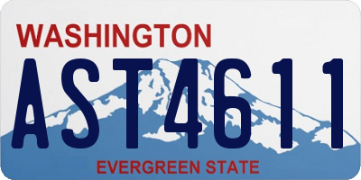 WA license plate AST4611
