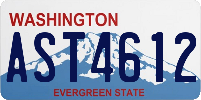 WA license plate AST4612