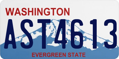 WA license plate AST4613