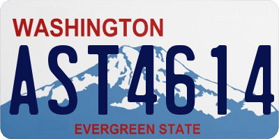 WA license plate AST4614