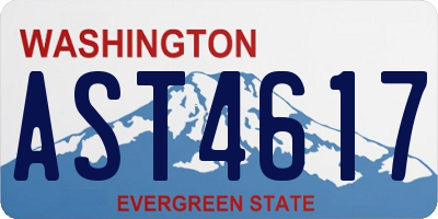 WA license plate AST4617