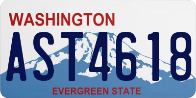 WA license plate AST4618