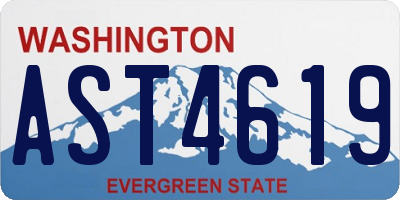 WA license plate AST4619