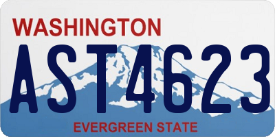 WA license plate AST4623