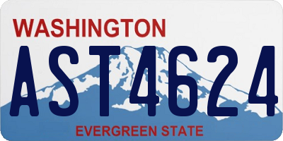 WA license plate AST4624